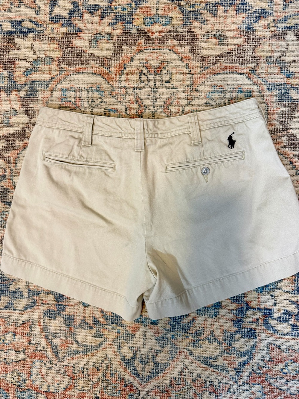 Polo Ralph Lauren Khaki Preppy Summer 100% Cotton Chino Shorts Classic Fit 10 M